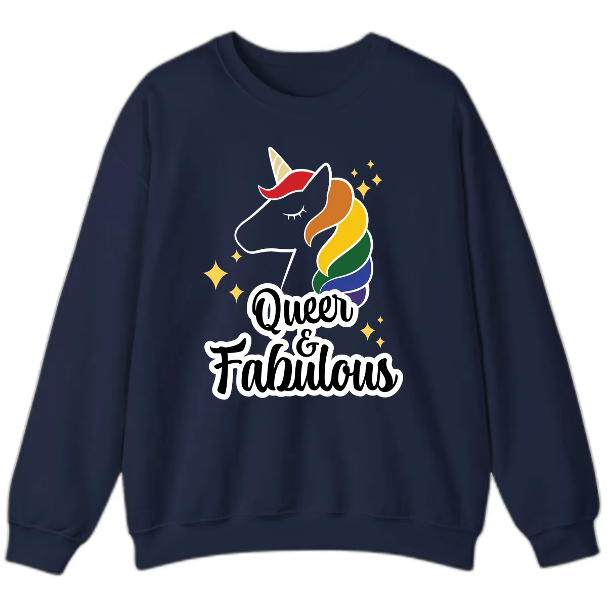 Queen & Fabulous Unicorn Sweatshirt in Navy