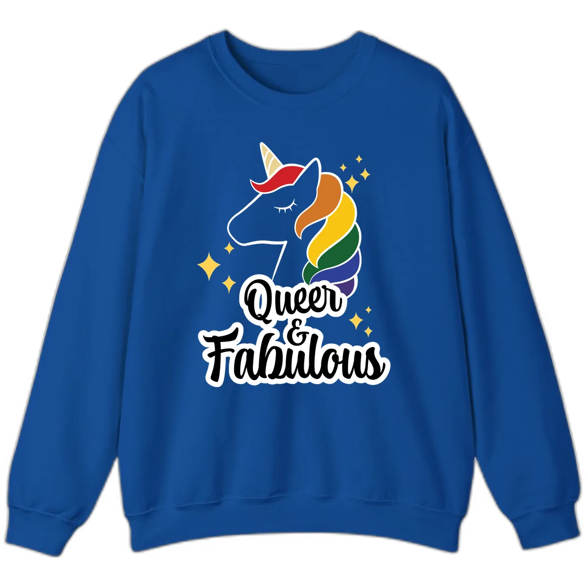Queen & Fabulous Unicorn Sweatshirt in Royal