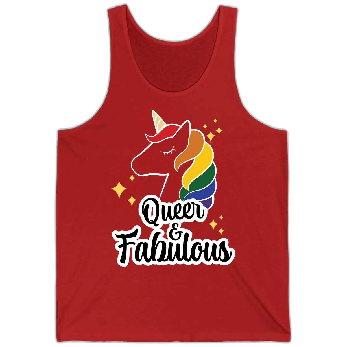 Queen & Fabulous Unicorn Tank in Red