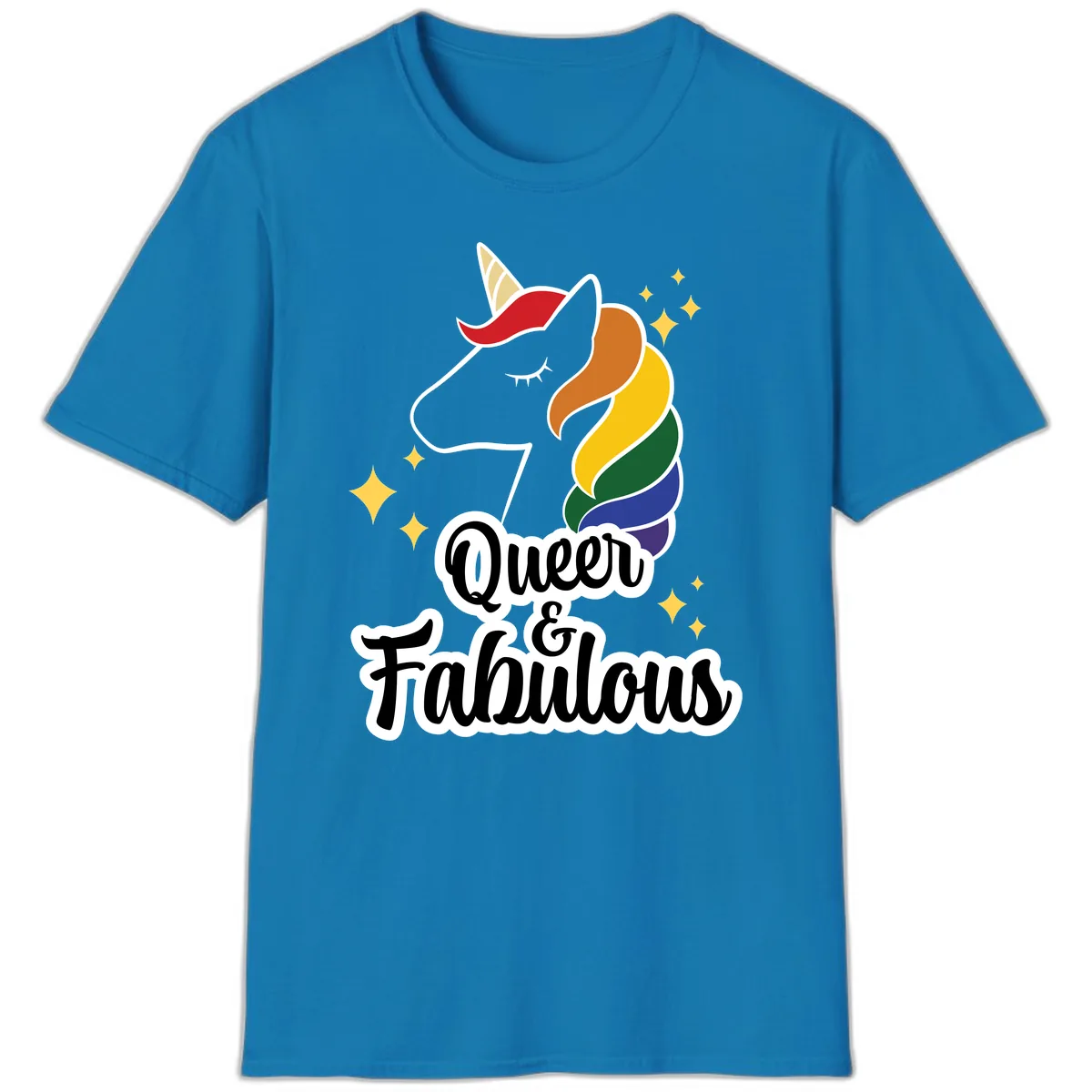 Queen & Fabulous Unicorn T-Shirt in Sapphire