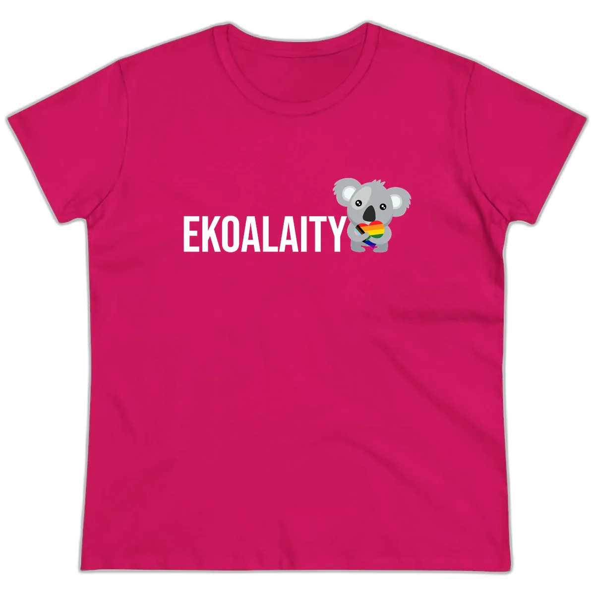 Equality Koala Pride Ladies Tee in Heliconia