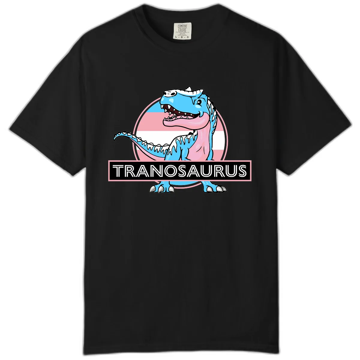 Tranosaurus Pride Dinosaur Comfort Color in Black