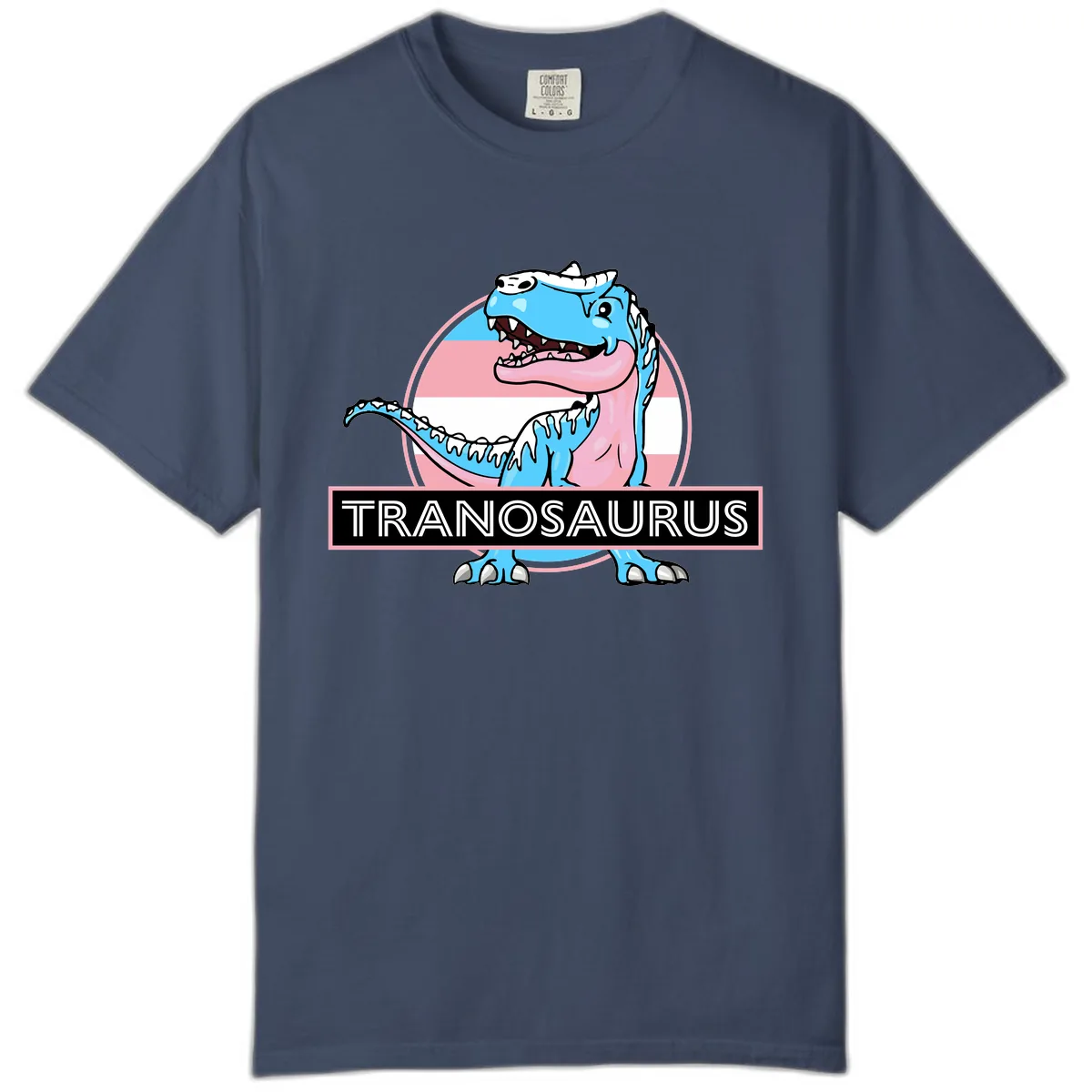 Tranosaurus Pride Dinosaur Comfort Color in Midnight