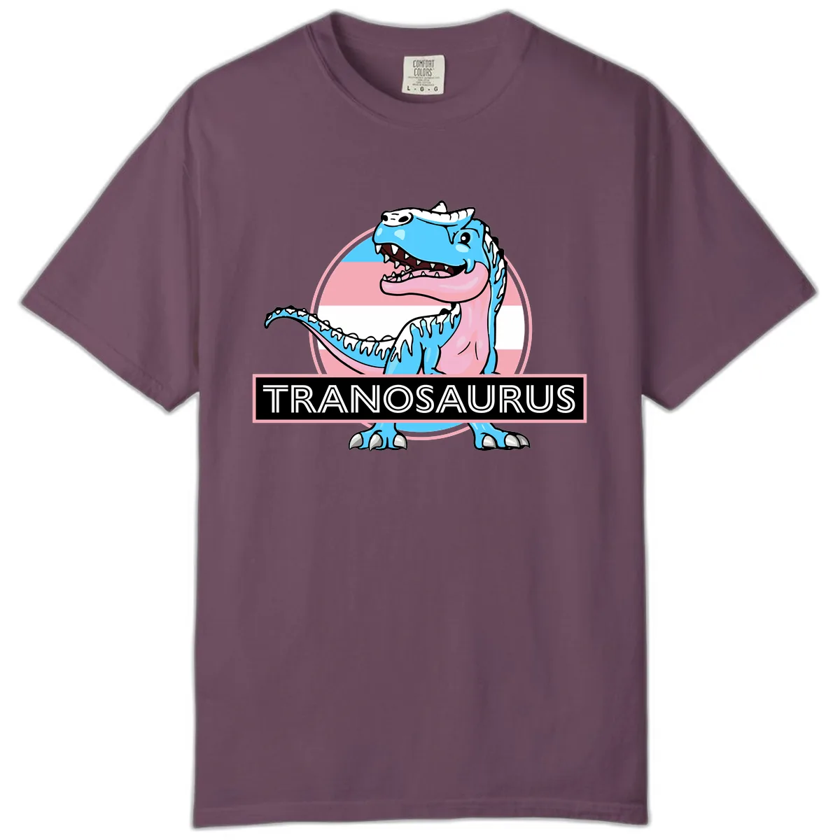 Tranosaurus Pride Dinosaur Comfort Color in Berry