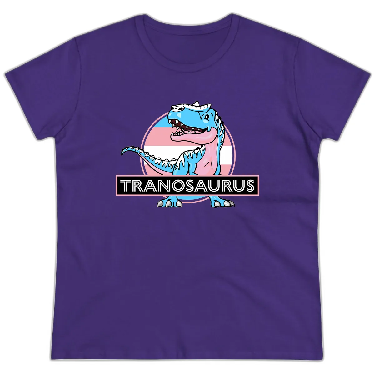 Tranosaurus Pride Dinosaur Ladies Tee in Purple