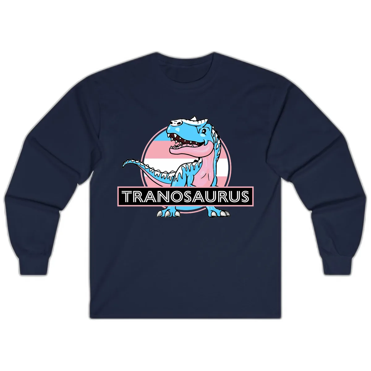 Tranosaurus Pride Dinosaur Long Sleeve in Navy
