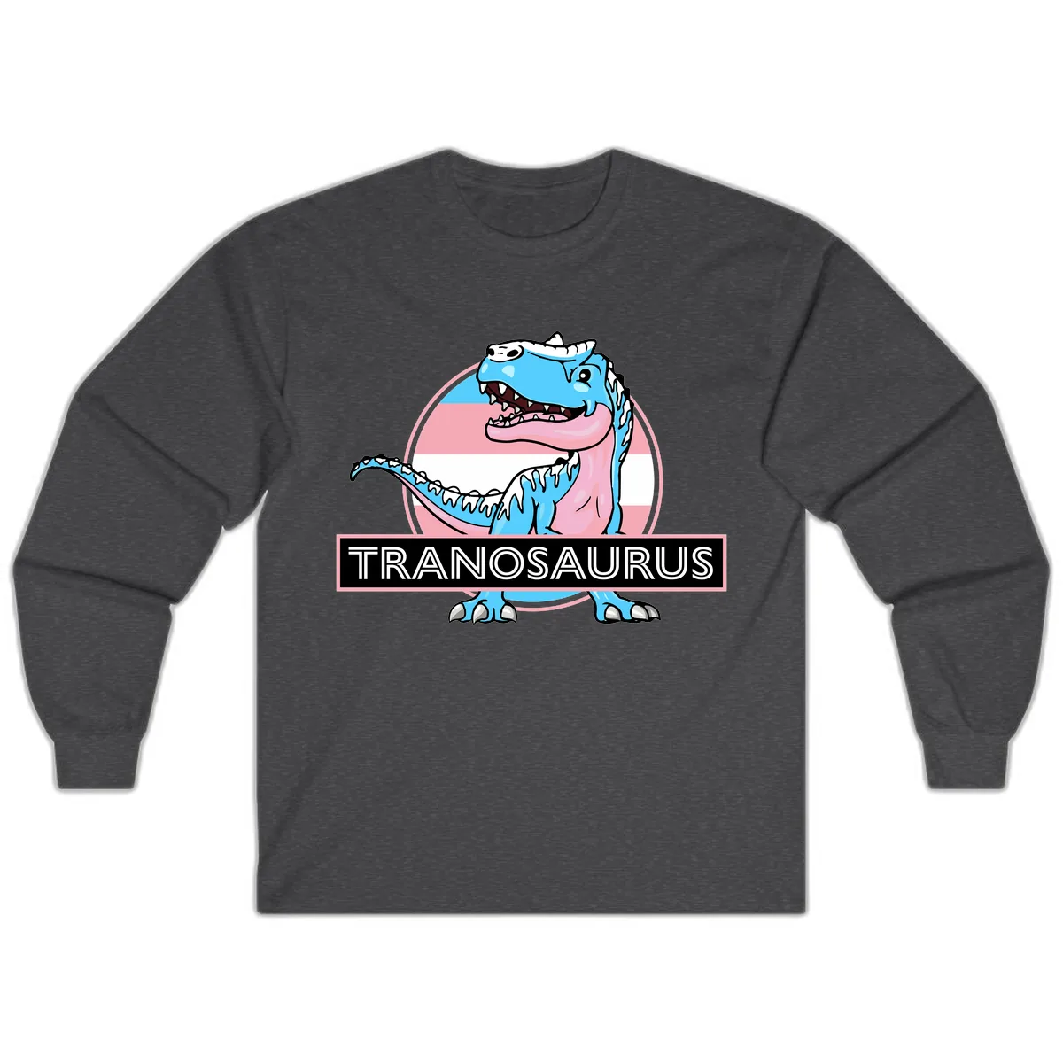 Tranosaurus Pride Dinosaur Long Sleeve in Dark Heather