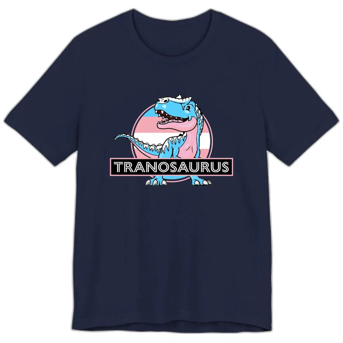 Tranosaurus Pride Dinosaur Premium T-Shirt in Navy