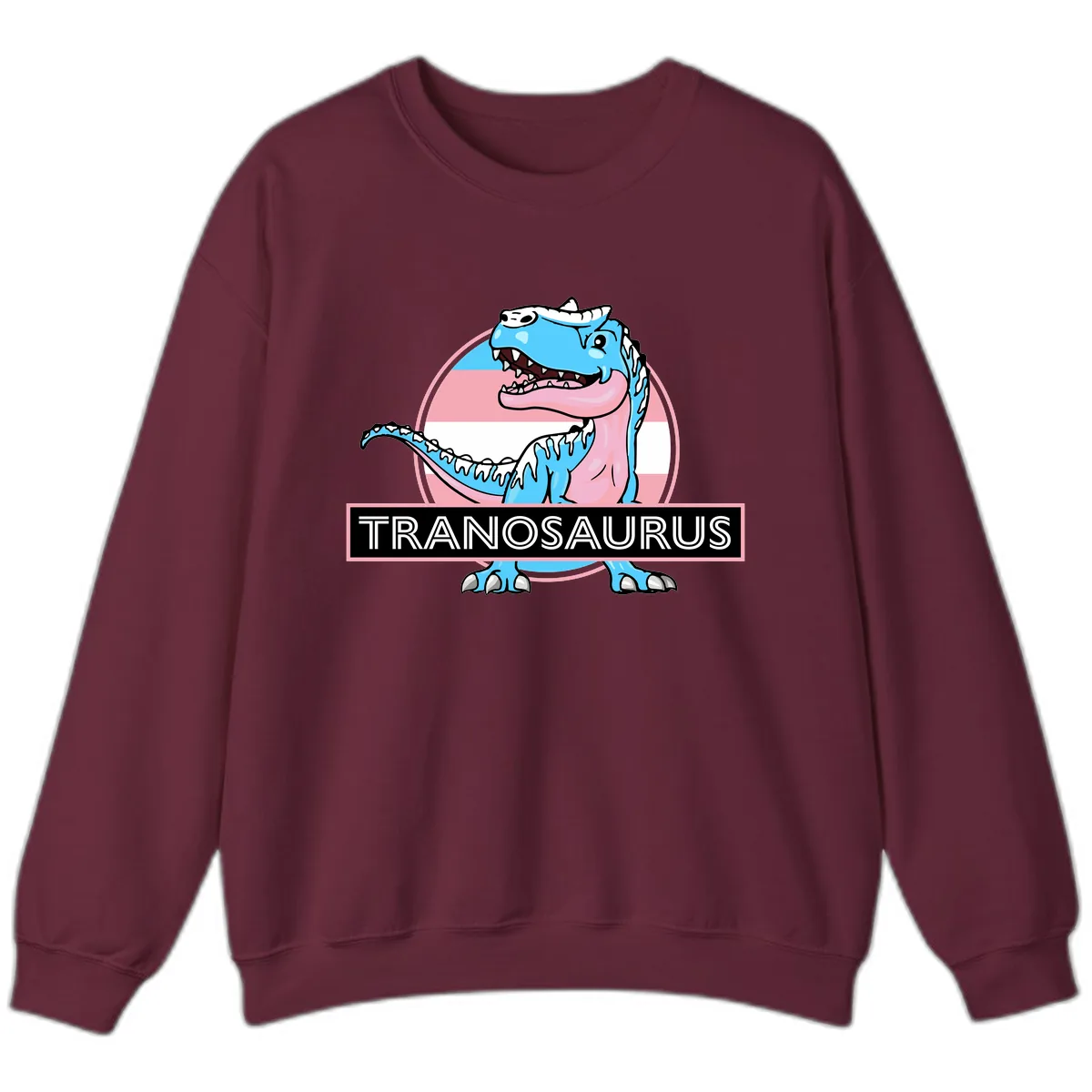 Tranosaurus Pride Dinosaur Sweatshirt in Maroon