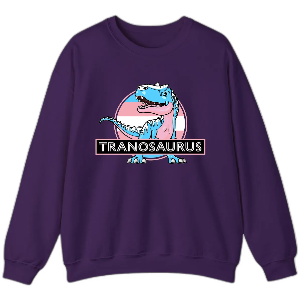 Tranosaurus Pride Dinosaur Sweatshirt in Purple