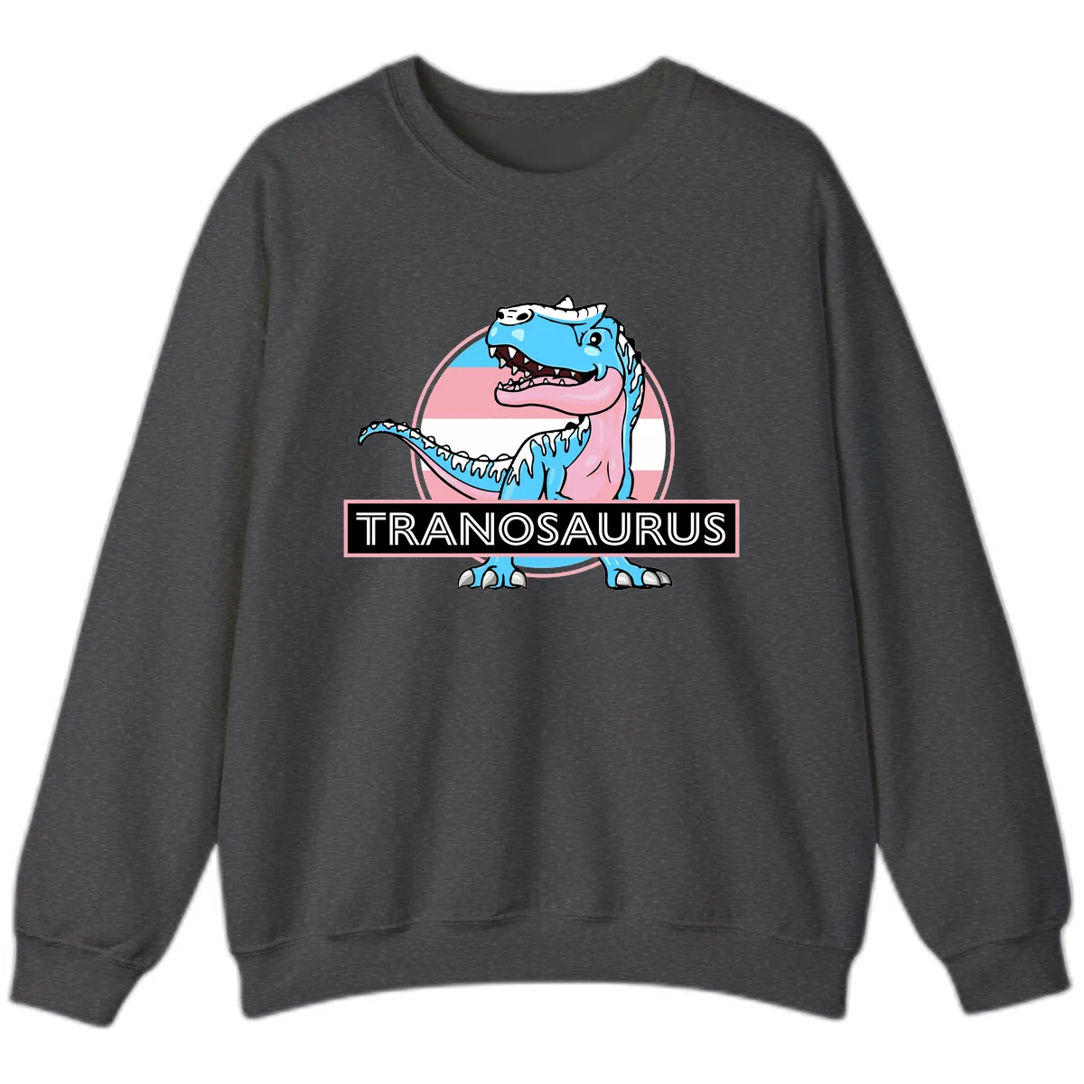 Tranosaurus Pride Dinosaur Sweatshirt in Dark Heather