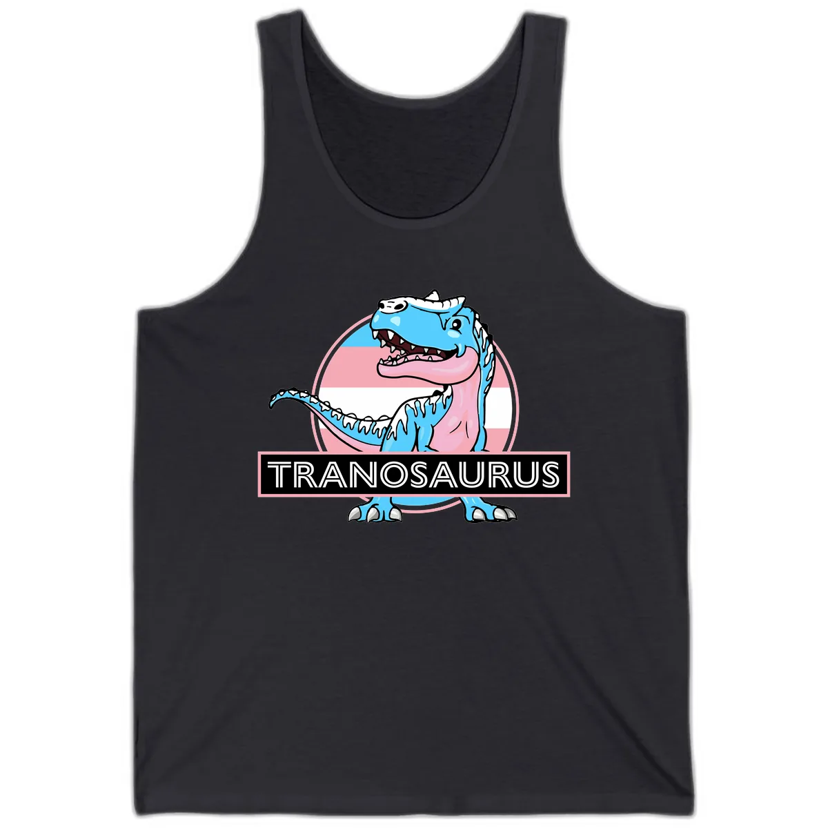 Tranosaurus Pride Dinosaur Tank in Dark Grey