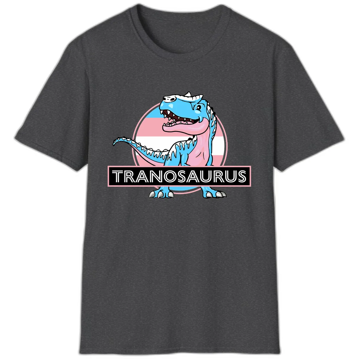 Tranosaurus Pride Dinosaur T-Shirt in Dark Heather