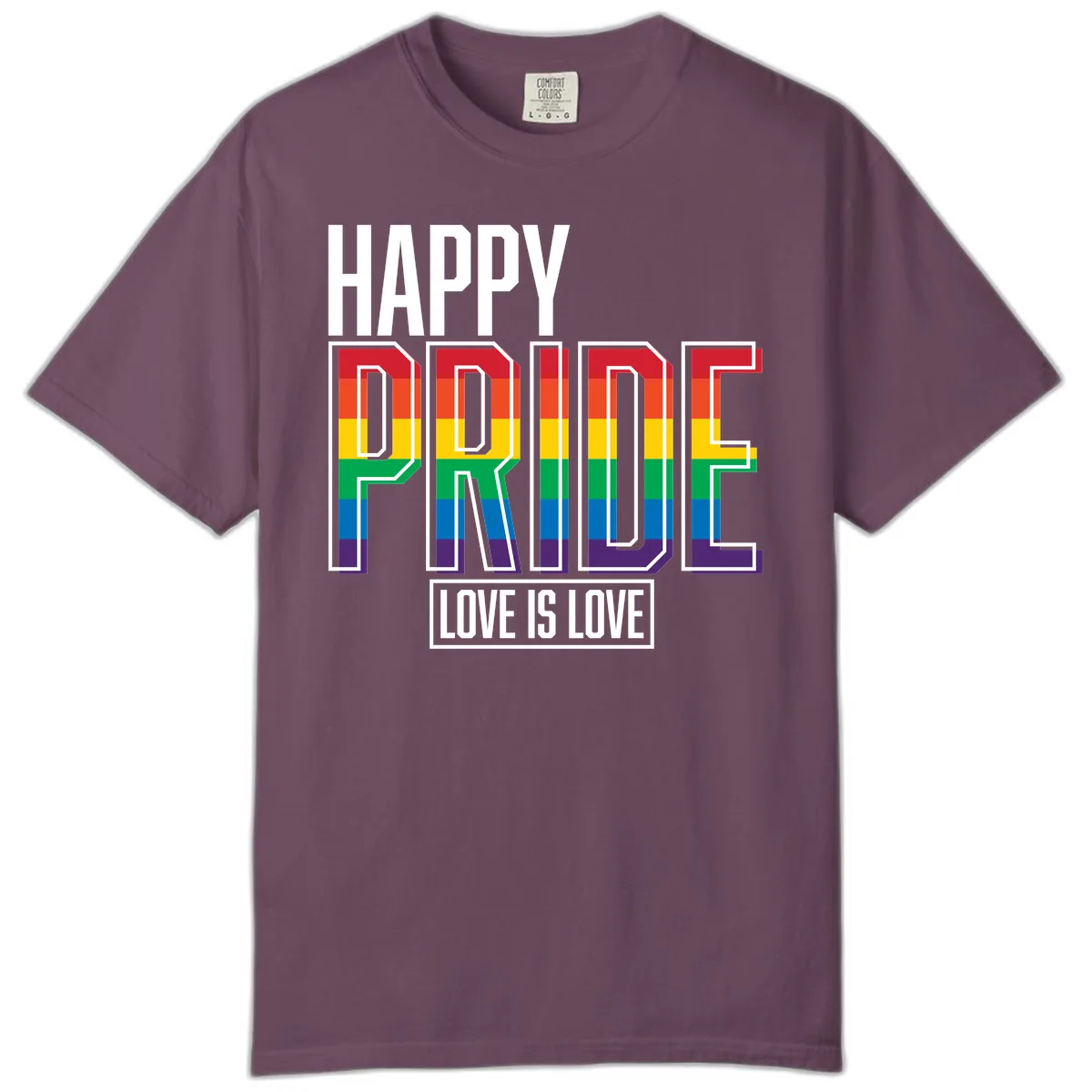 Happy Pride Love Is Love Comfort Color in Berry