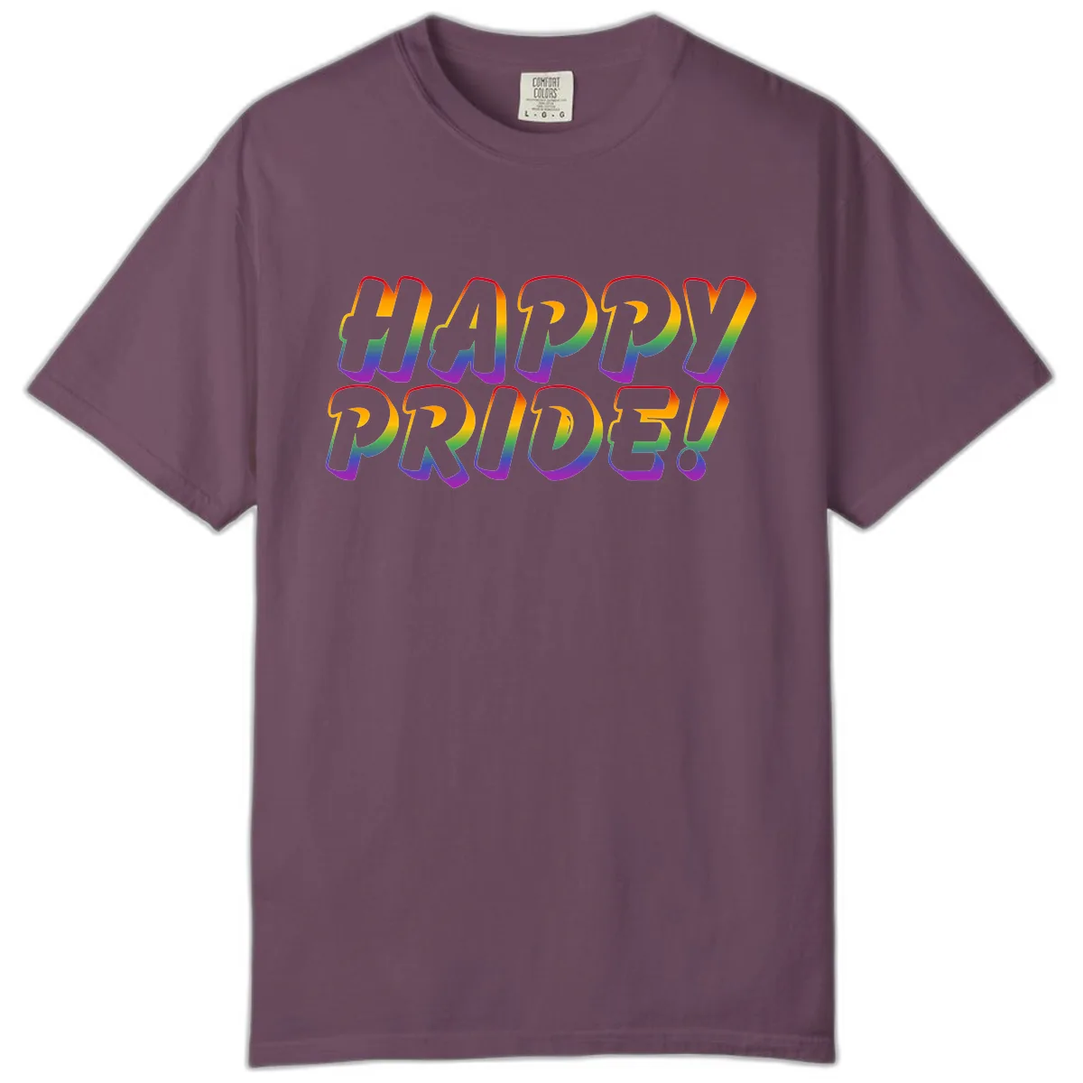 Happy Pride Rainbow Typography Comfort Color in Berry