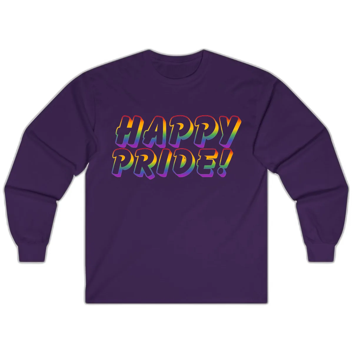 Happy Pride Rainbow Typography Long Sleeve in Purple