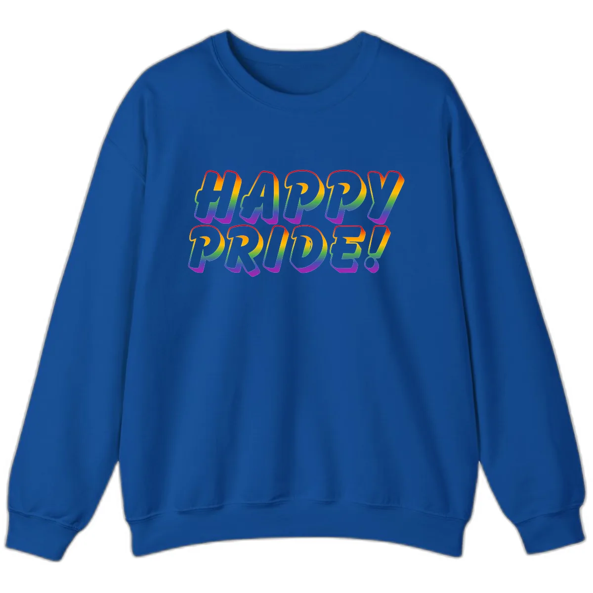 Happy Pride Rainbow Typography Sweatshirt in Royal
