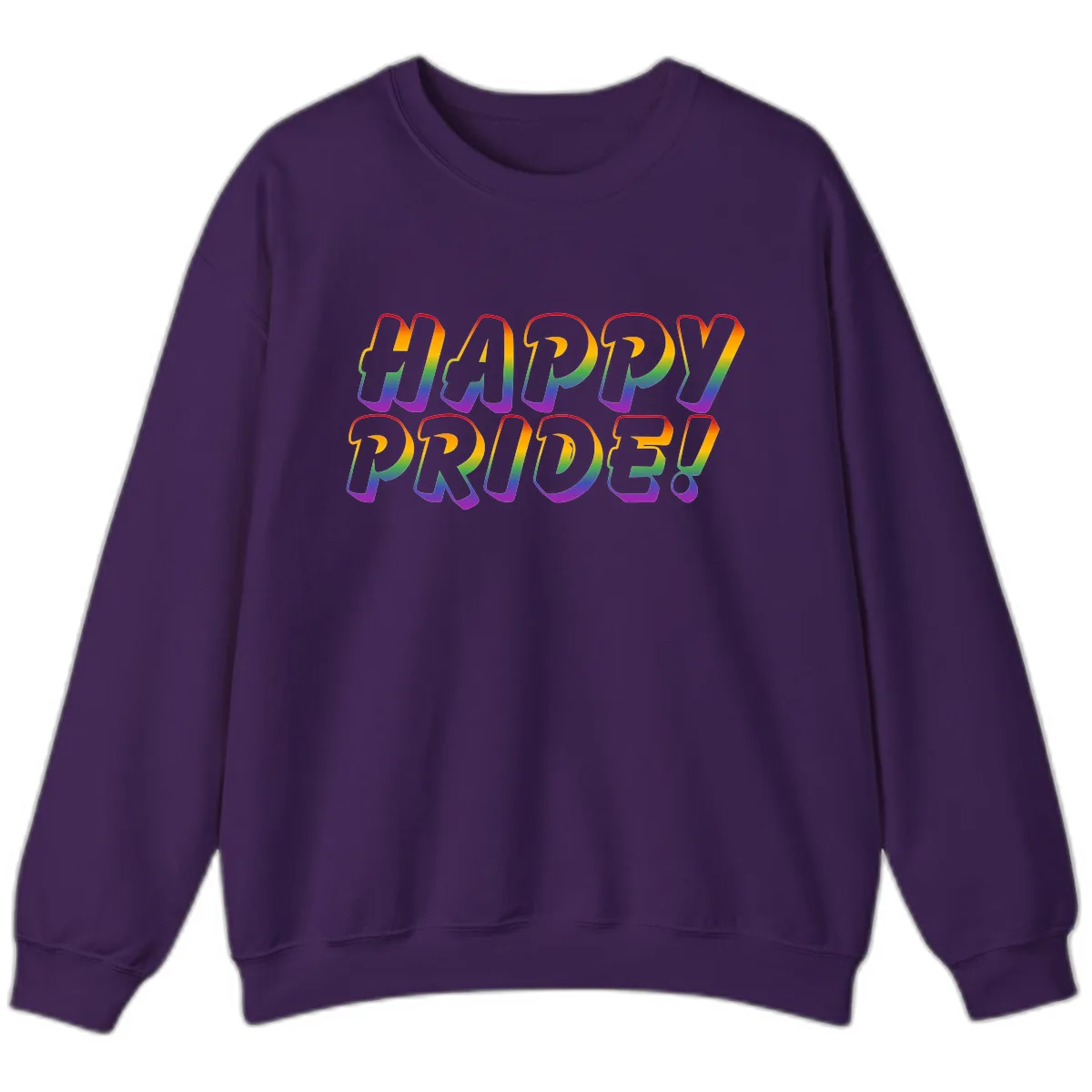 Happy Pride Rainbow Typography Sweatshirt in Purple
