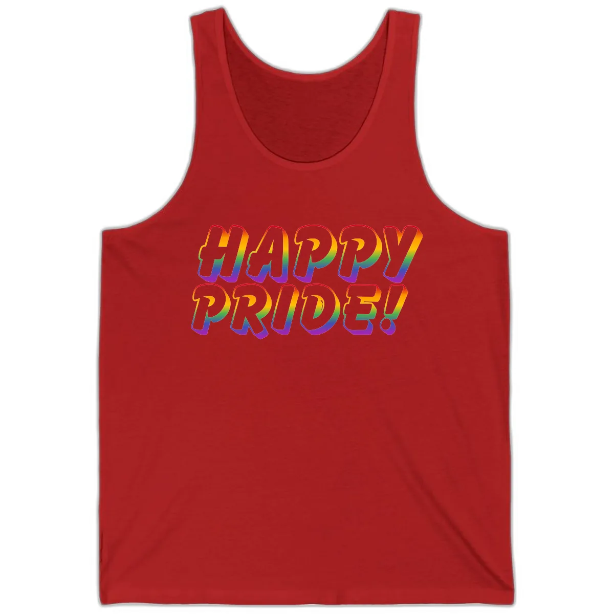 Happy Pride Rainbow Typography Tank in Red