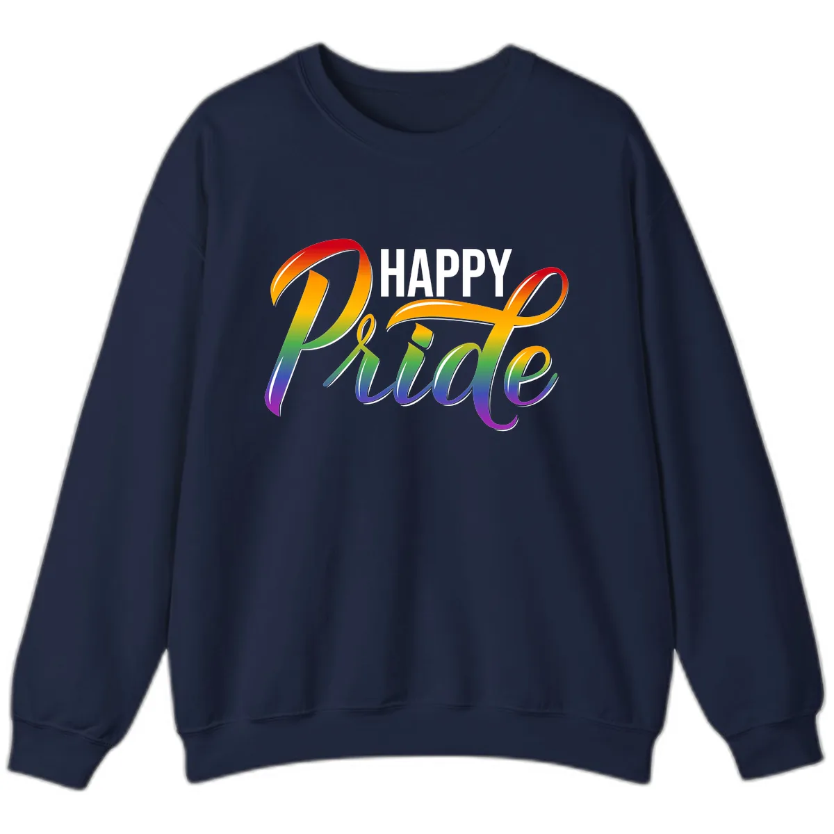 Happy Pride Rainbow Typography Sweatshirt in Navy