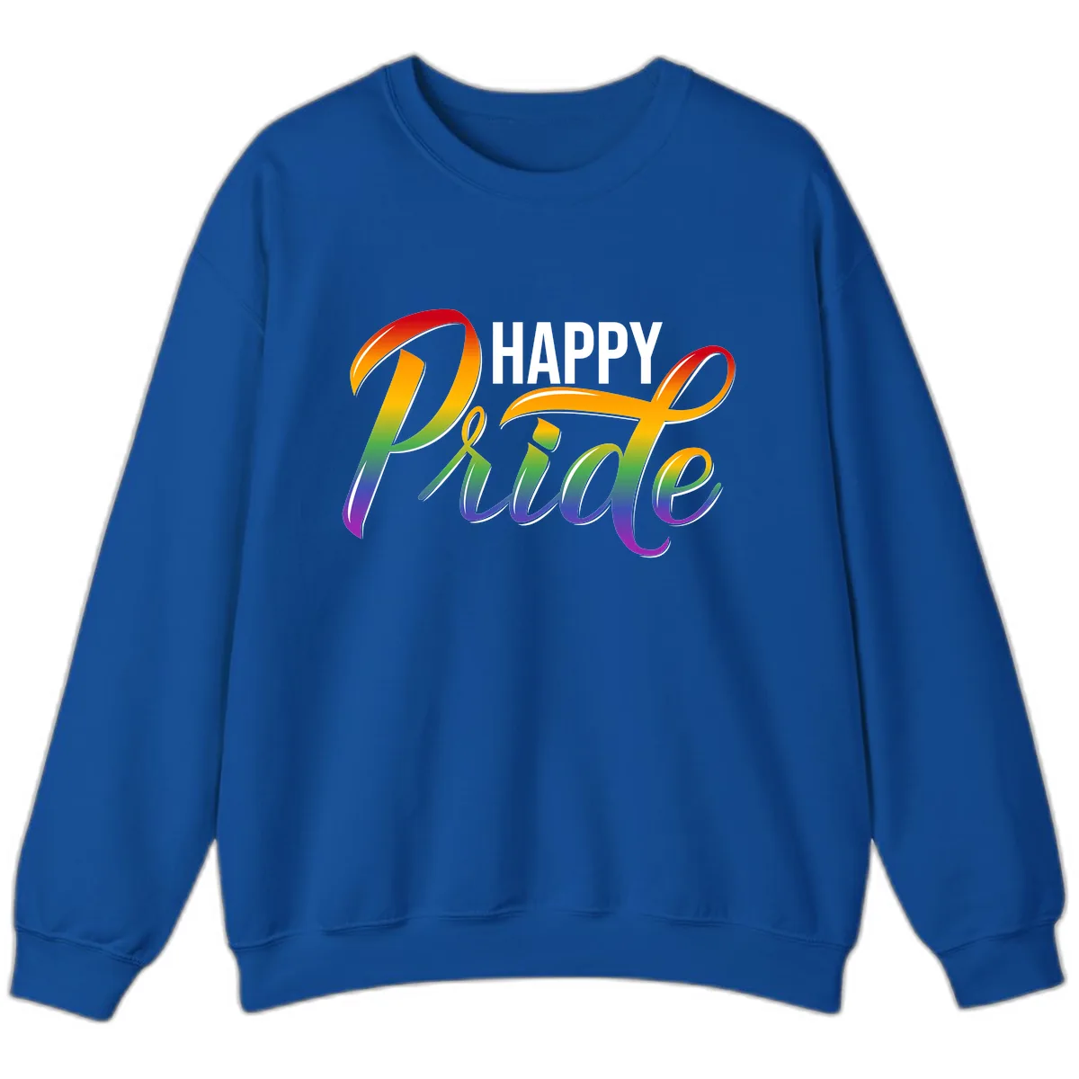 Happy Pride Rainbow Typography Sweatshirt in Royal