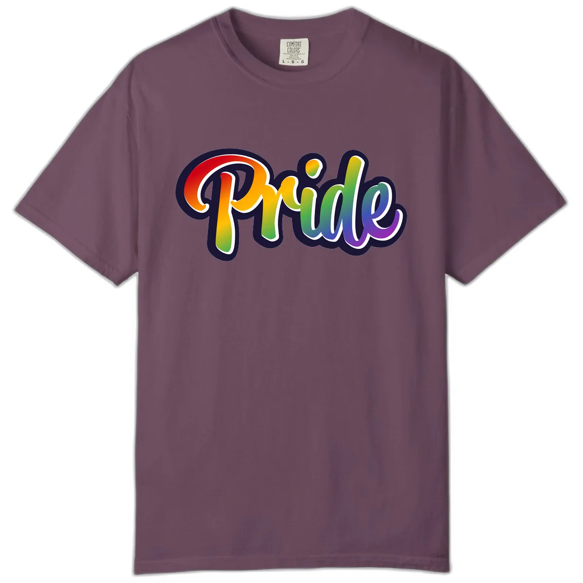 Pride Rainbow Lettering Design Comfort Color in Berry