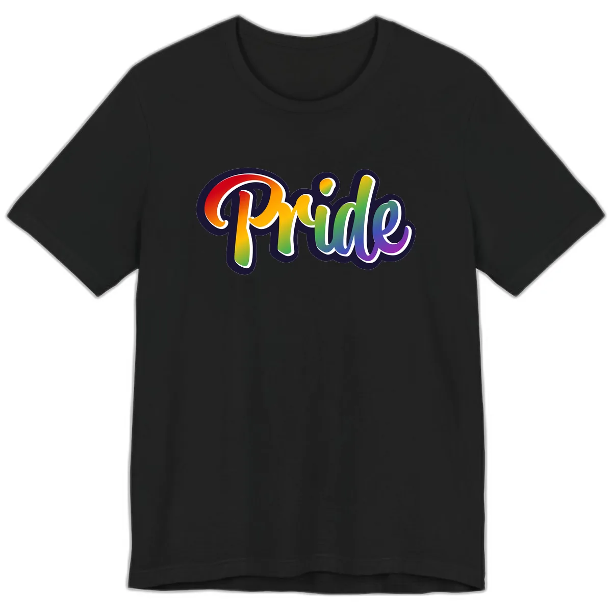 Pride Rainbow Lettering Design Premium T-Shirt in Black