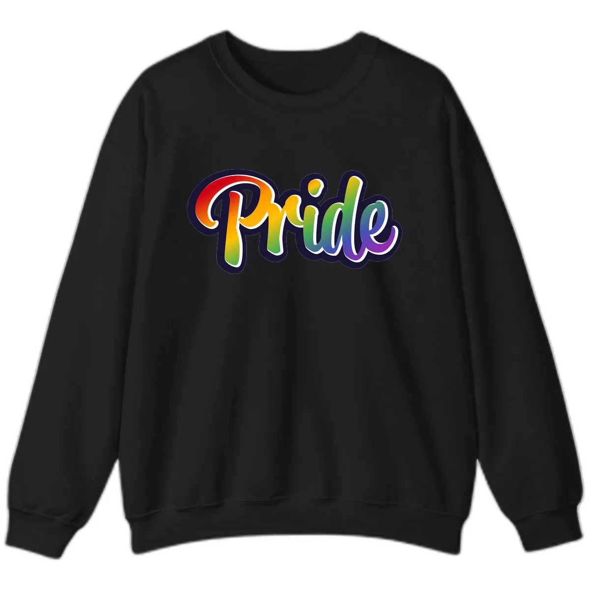 Pride Rainbow Lettering Design Sweatshirt in Black