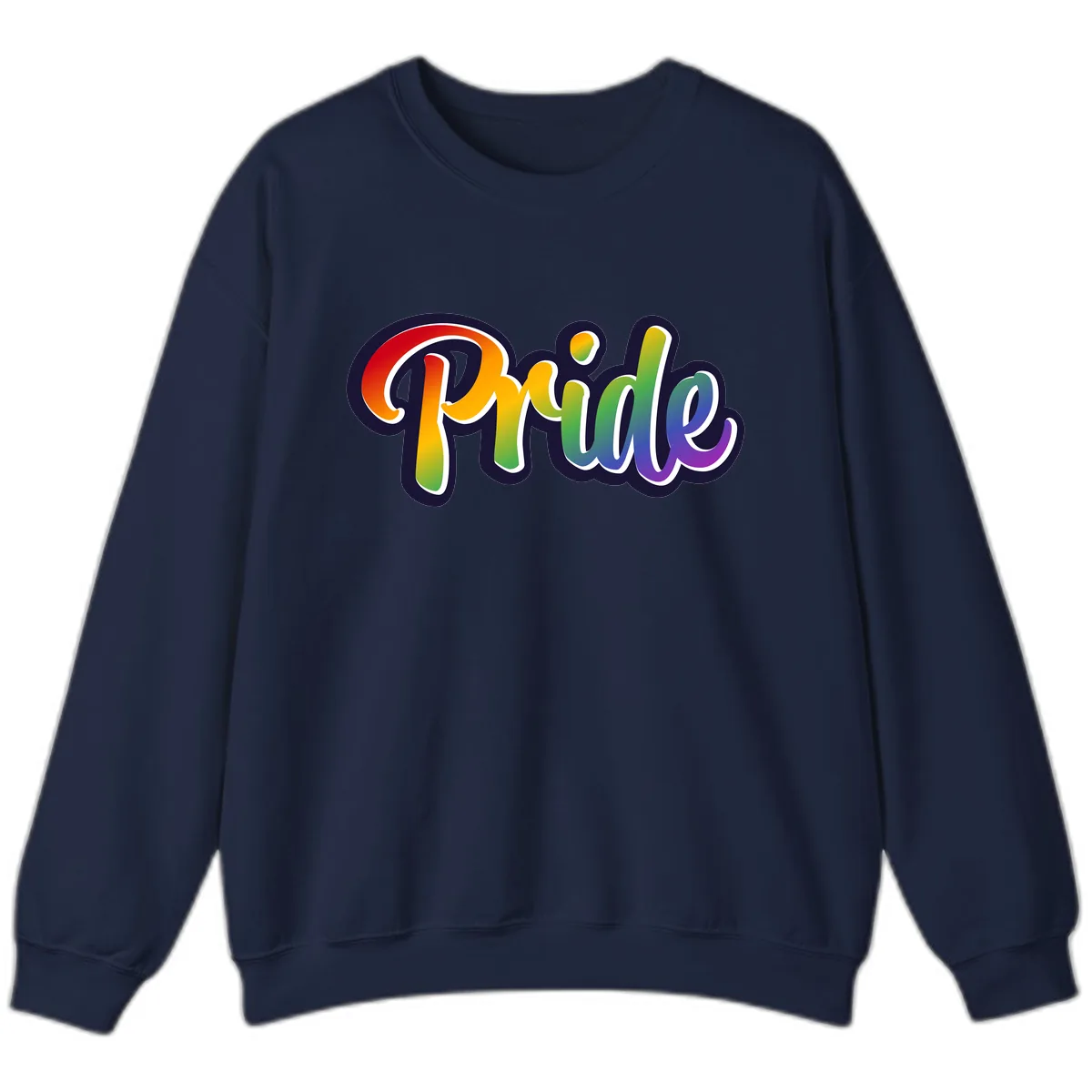 Pride Rainbow Lettering Design Sweatshirt in Navy
