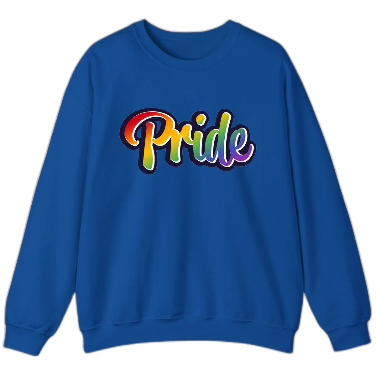 Pride Rainbow Lettering Design Sweatshirt in Royal