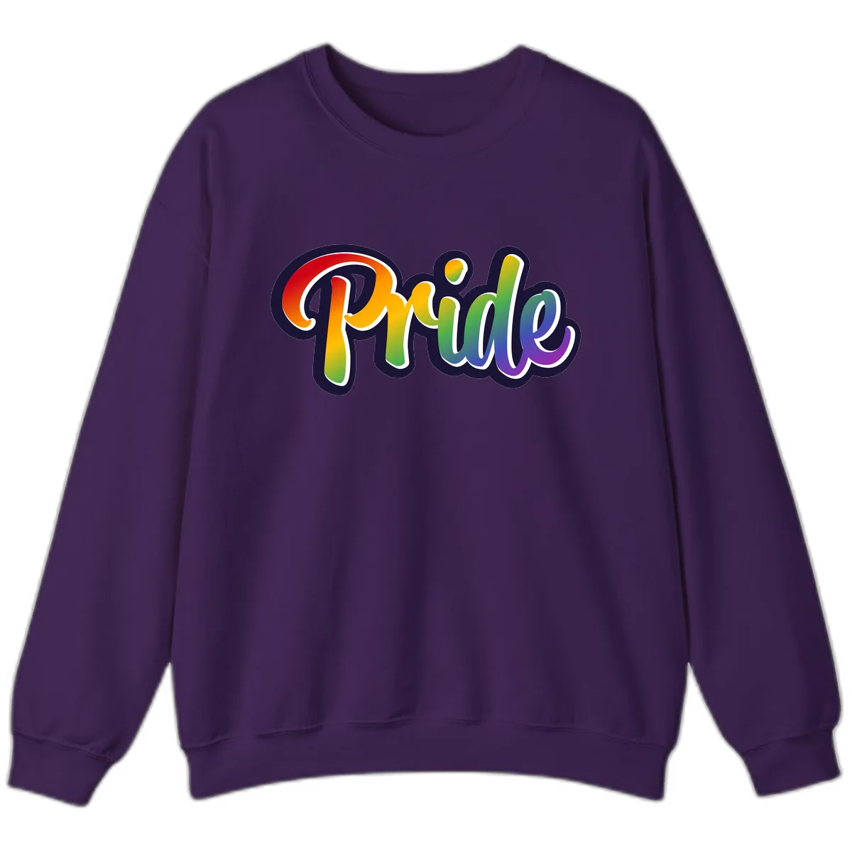 Pride Rainbow Lettering Design Sweatshirt in Purple