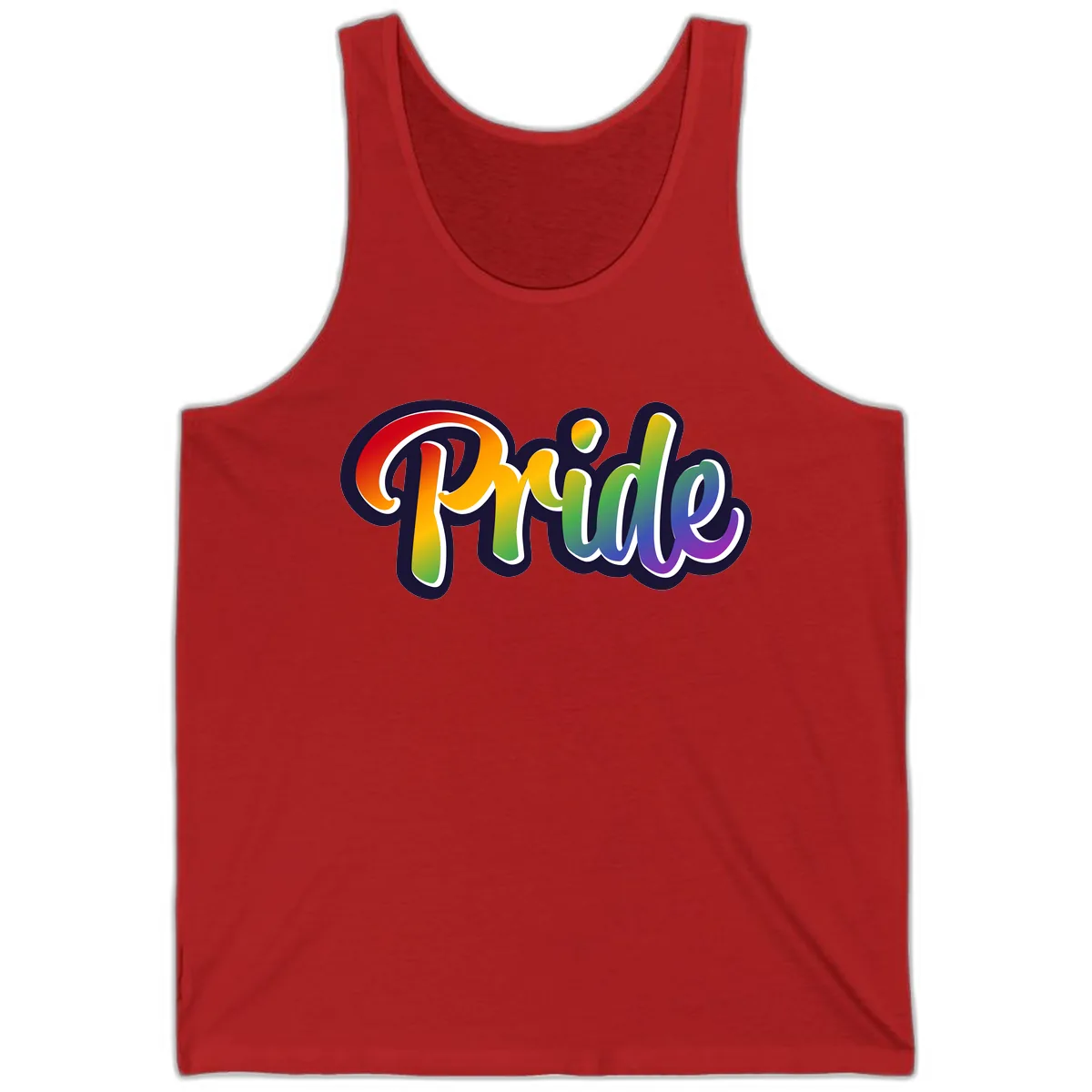 Pride Rainbow Lettering Design Tank in Red