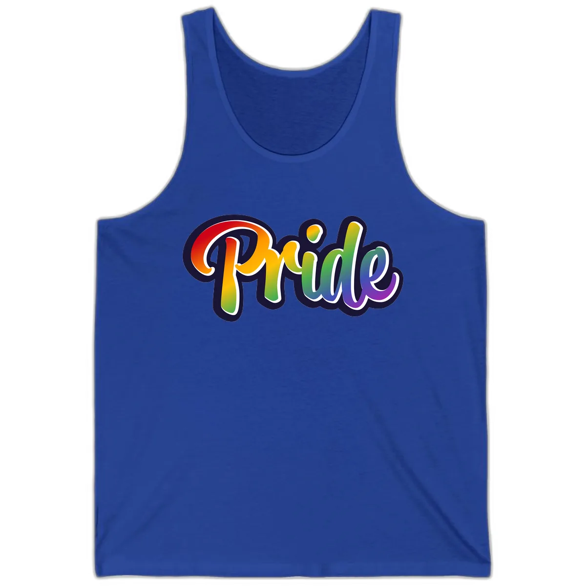 Pride Rainbow Lettering Design Tank in True Royal