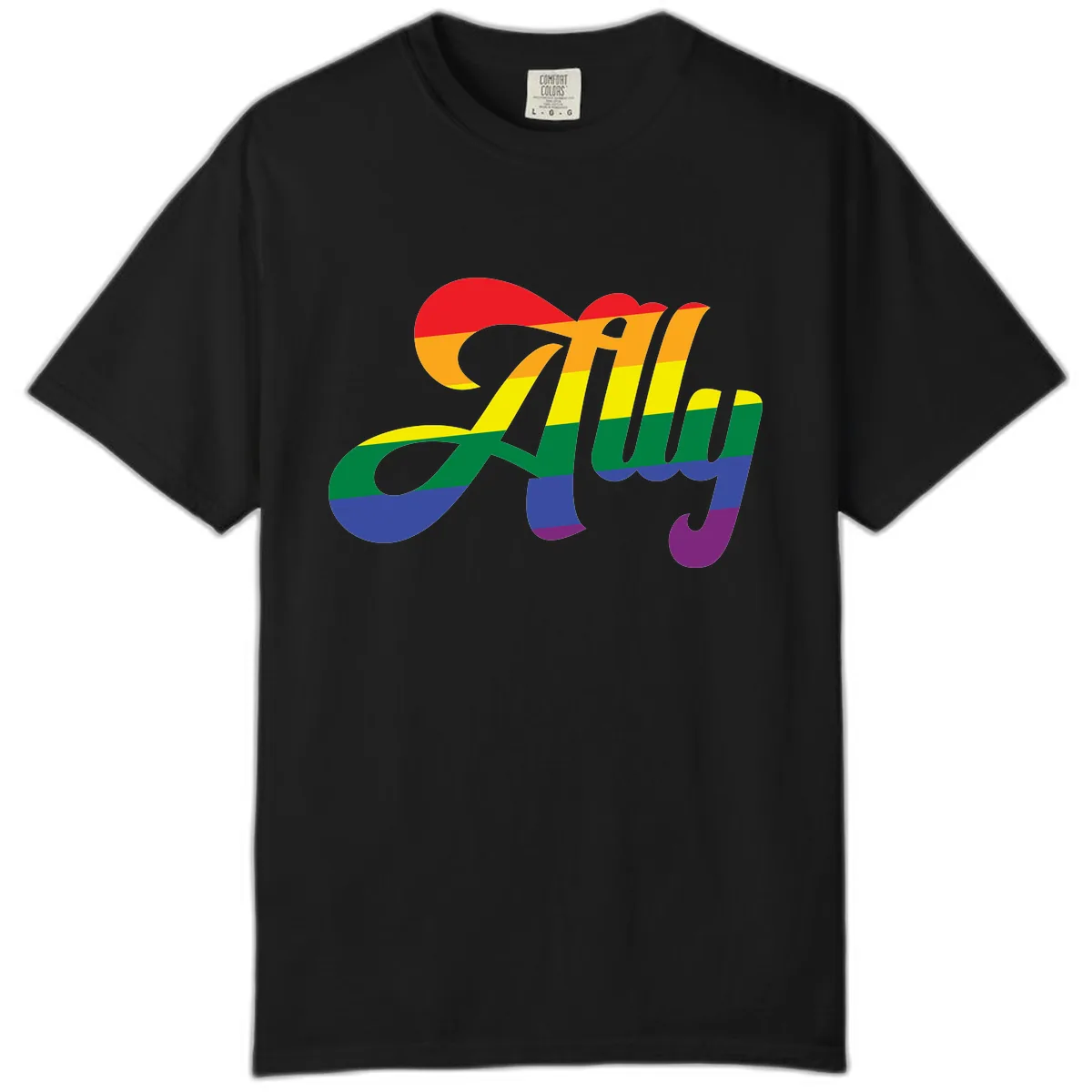 Rainbow Pride Joy Celebration Comfort Color in Black
