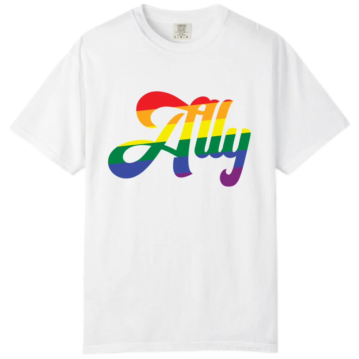 Rainbow Pride Joy Celebration Comfort Color in White