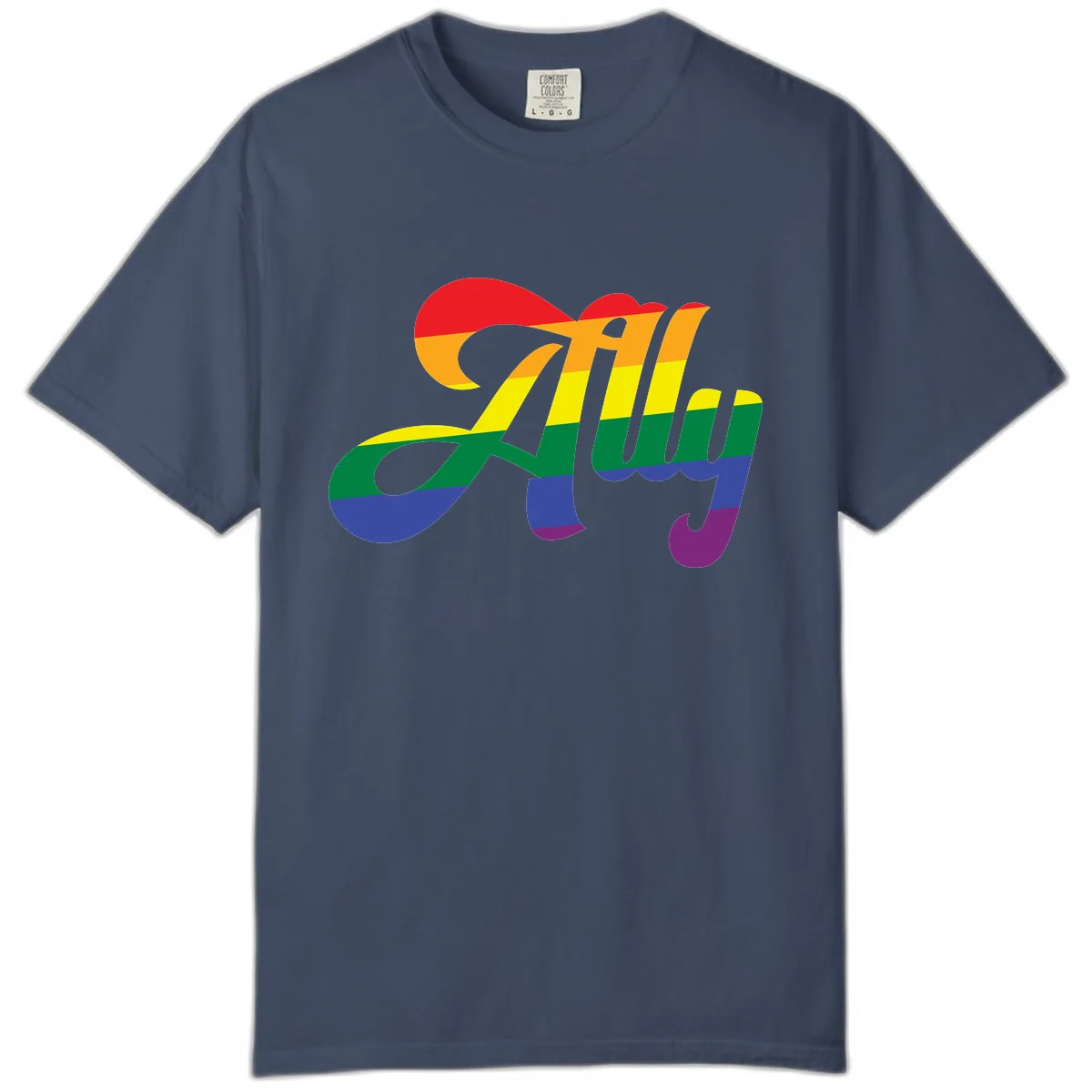 Rainbow Pride Joy Celebration Comfort Color in Midnight