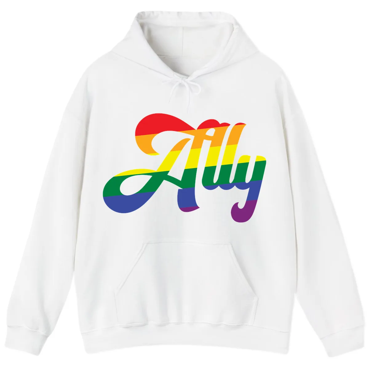 Rainbow Pride Joy Celebration Hoodie in White