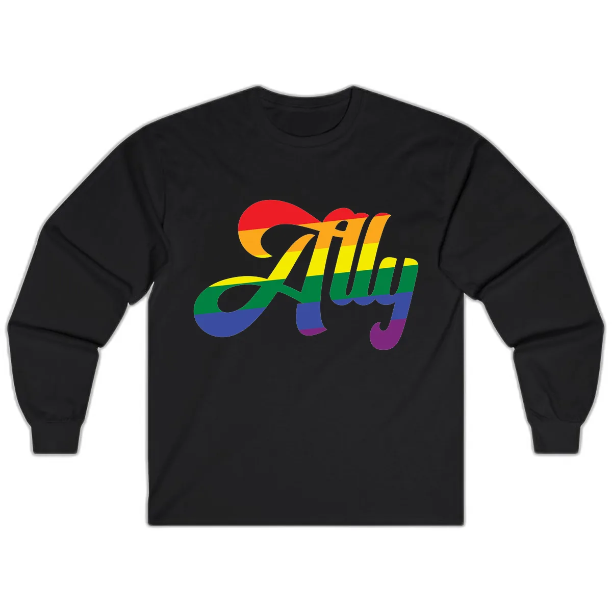 Rainbow Pride Joy Celebration Long Sleeve in Black