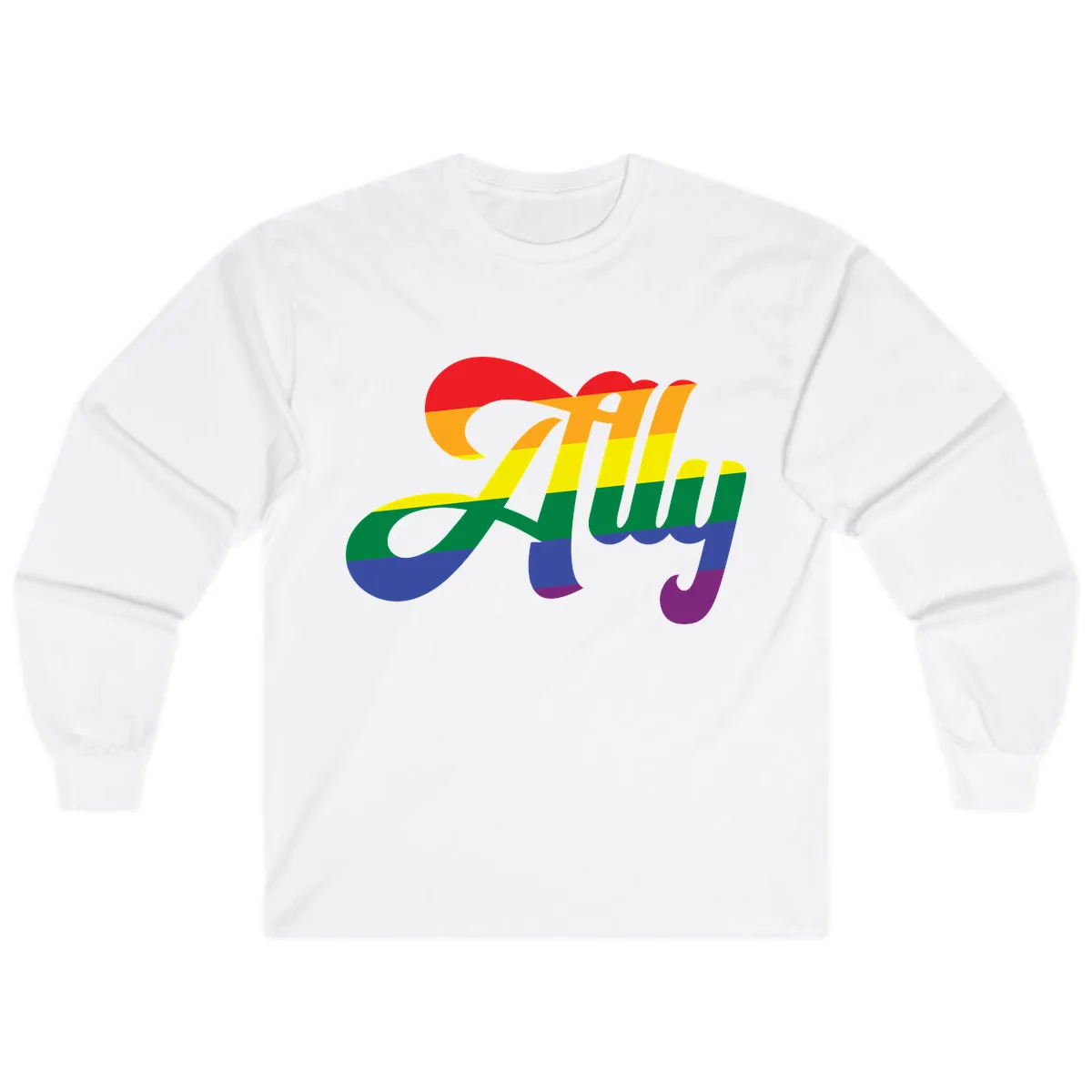 Rainbow Pride Joy Celebration Long Sleeve in White