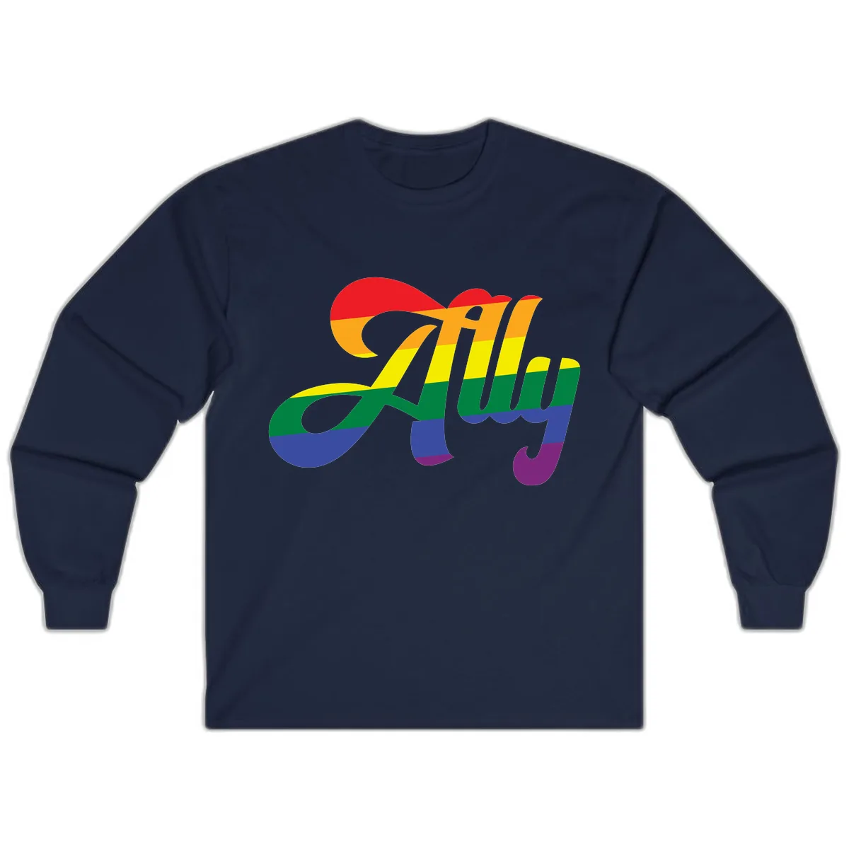 Rainbow Pride Joy Celebration Long Sleeve in Navy