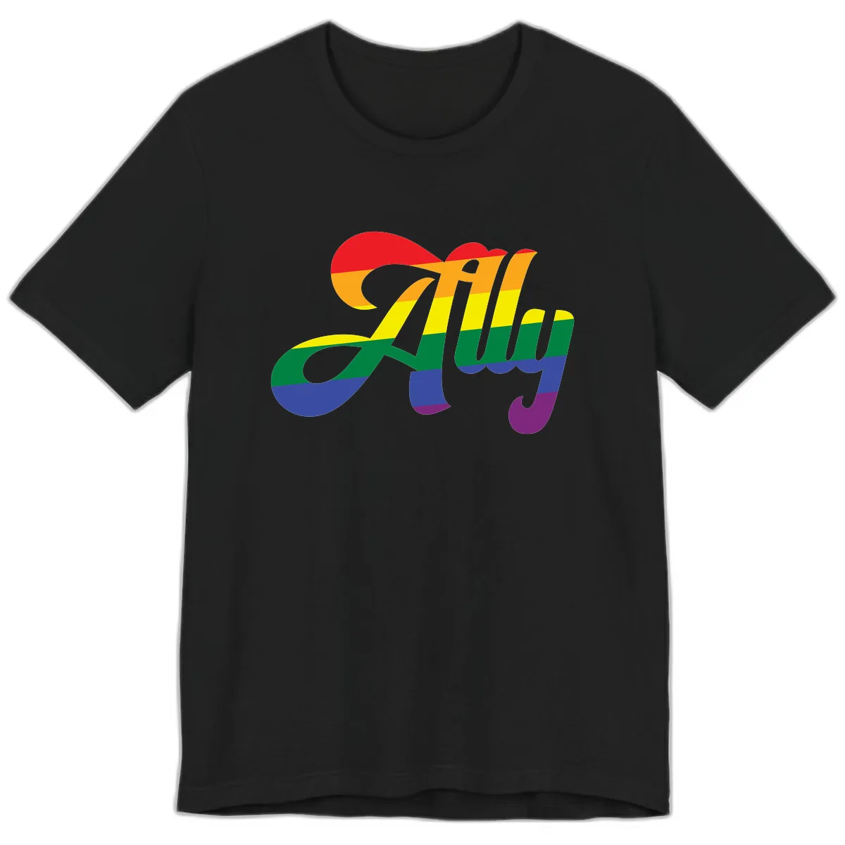 Rainbow Pride Joy Celebration Premium T-Shirt in Black