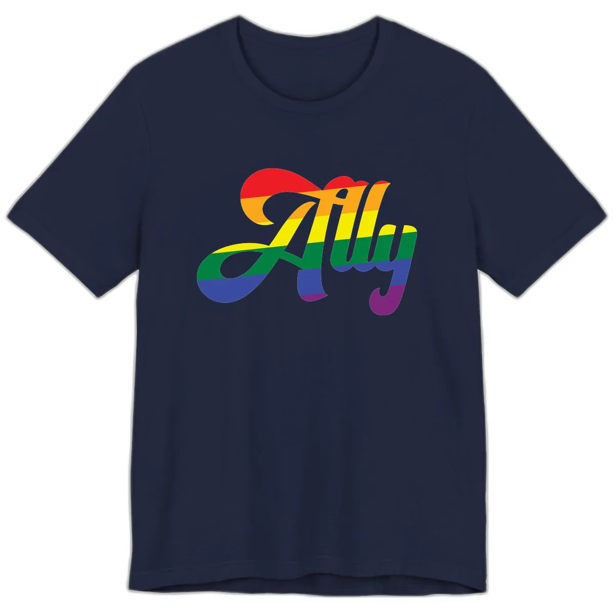 Rainbow Pride Joy Celebration Premium T-Shirt in Navy