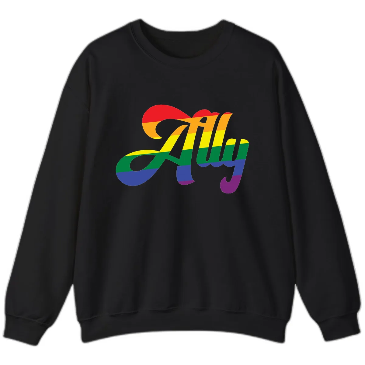 Rainbow Pride Joy Celebration Sweatshirt in Black