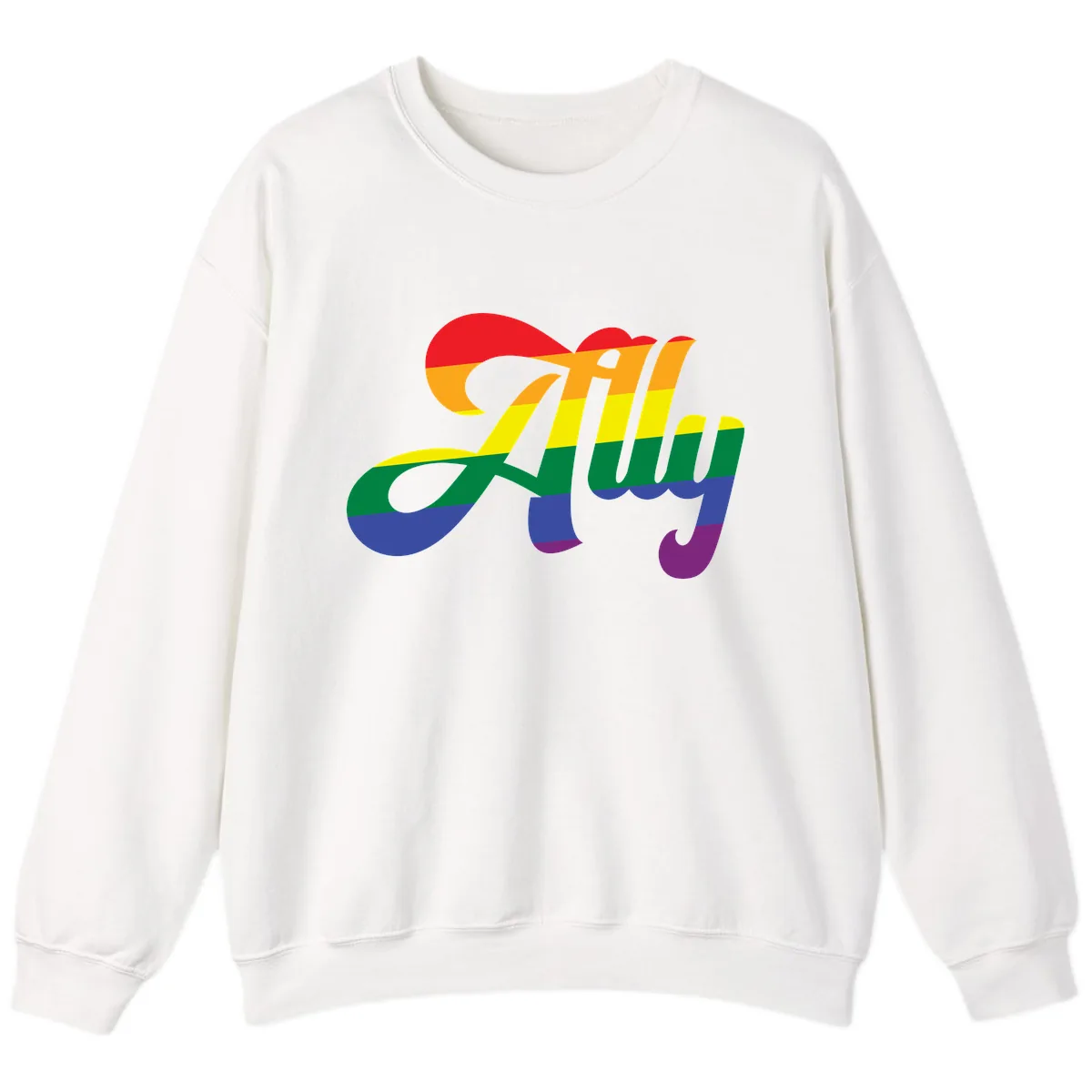 Rainbow Pride Joy Celebration Sweatshirt in White