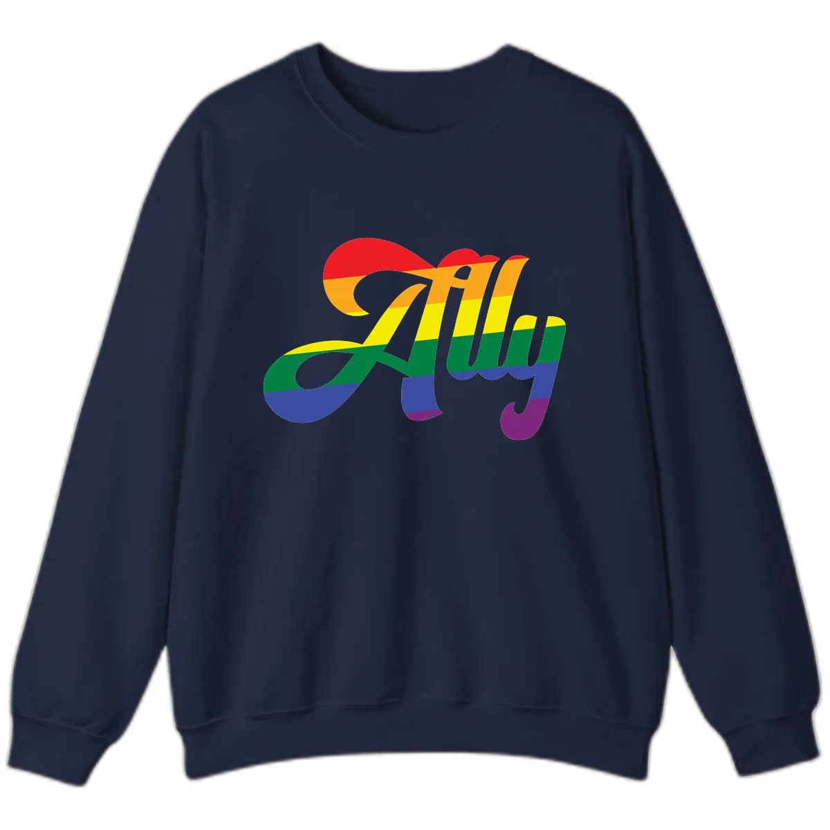 Rainbow Pride Joy Celebration Sweatshirt in Navy