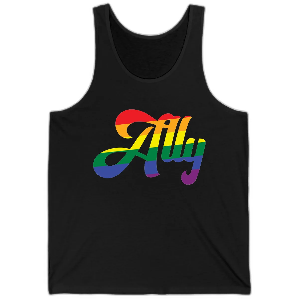 Rainbow Pride Joy Celebration Tank in Black