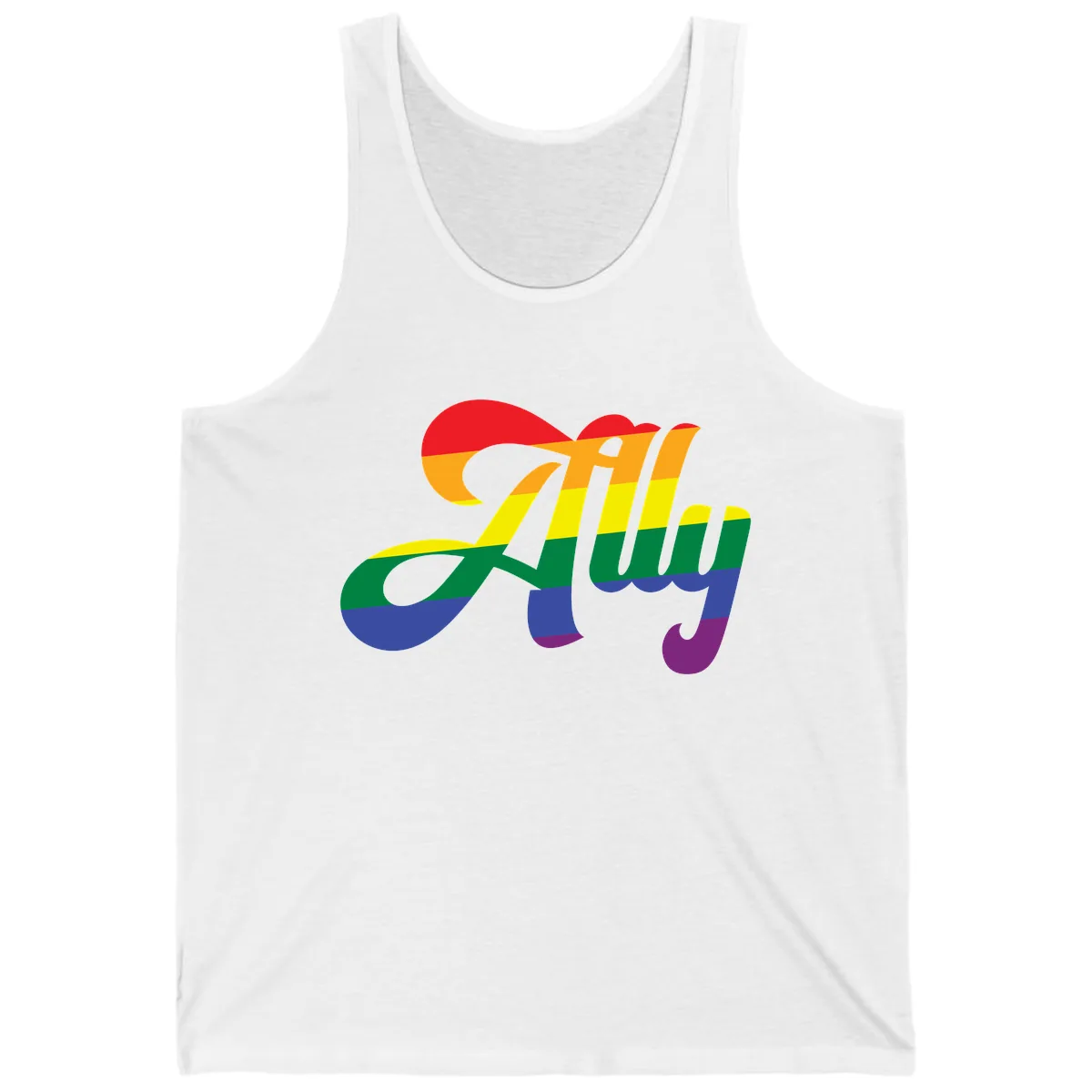 Rainbow Pride Joy Celebration Tank in White