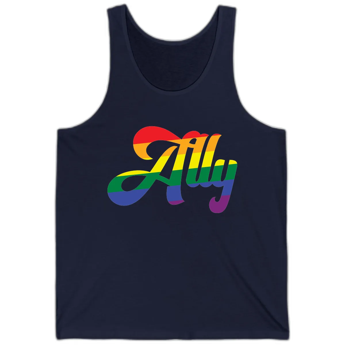 Rainbow Pride Joy Celebration Tank in Navy