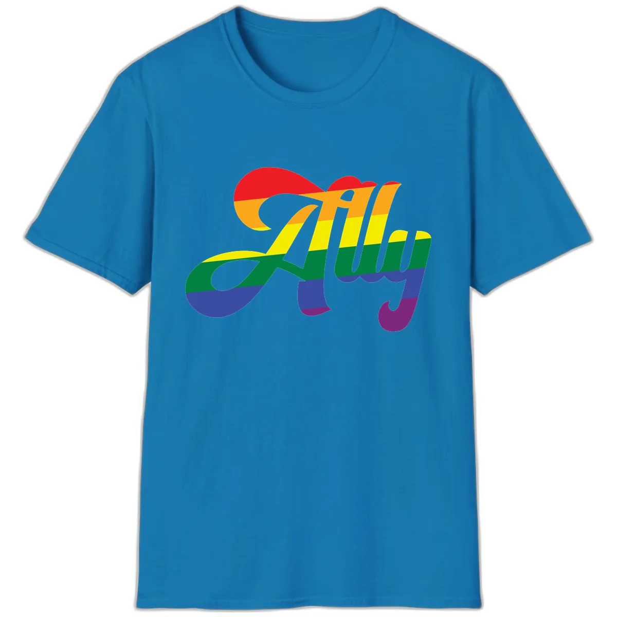 Rainbow Pride Joy Celebration T-Shirt in Sapphire