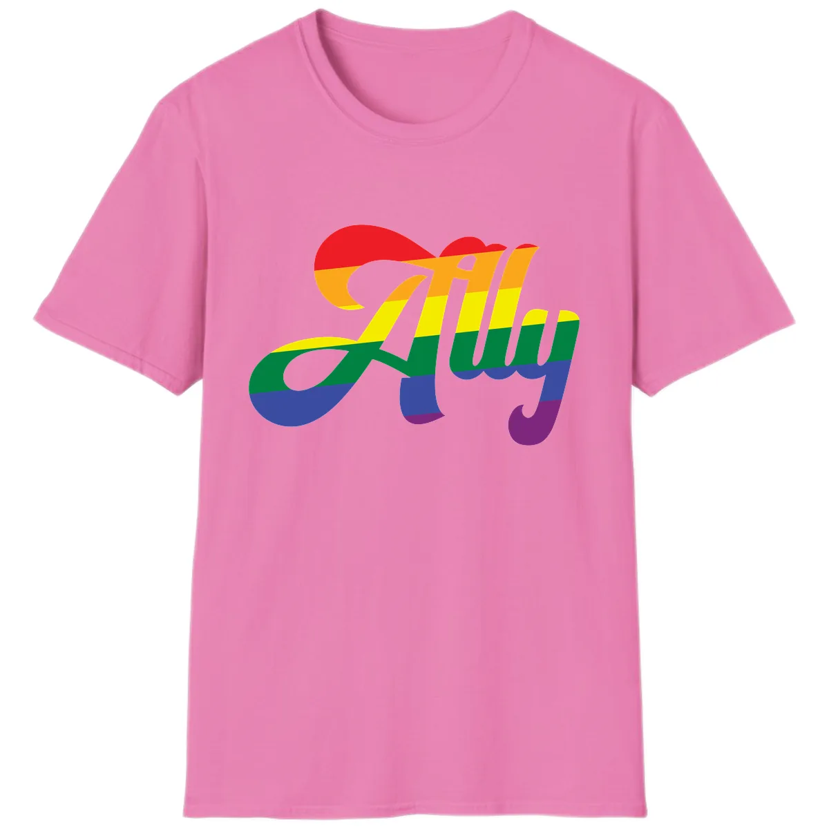 Rainbow Pride Joy Celebration T-Shirt in Azalea